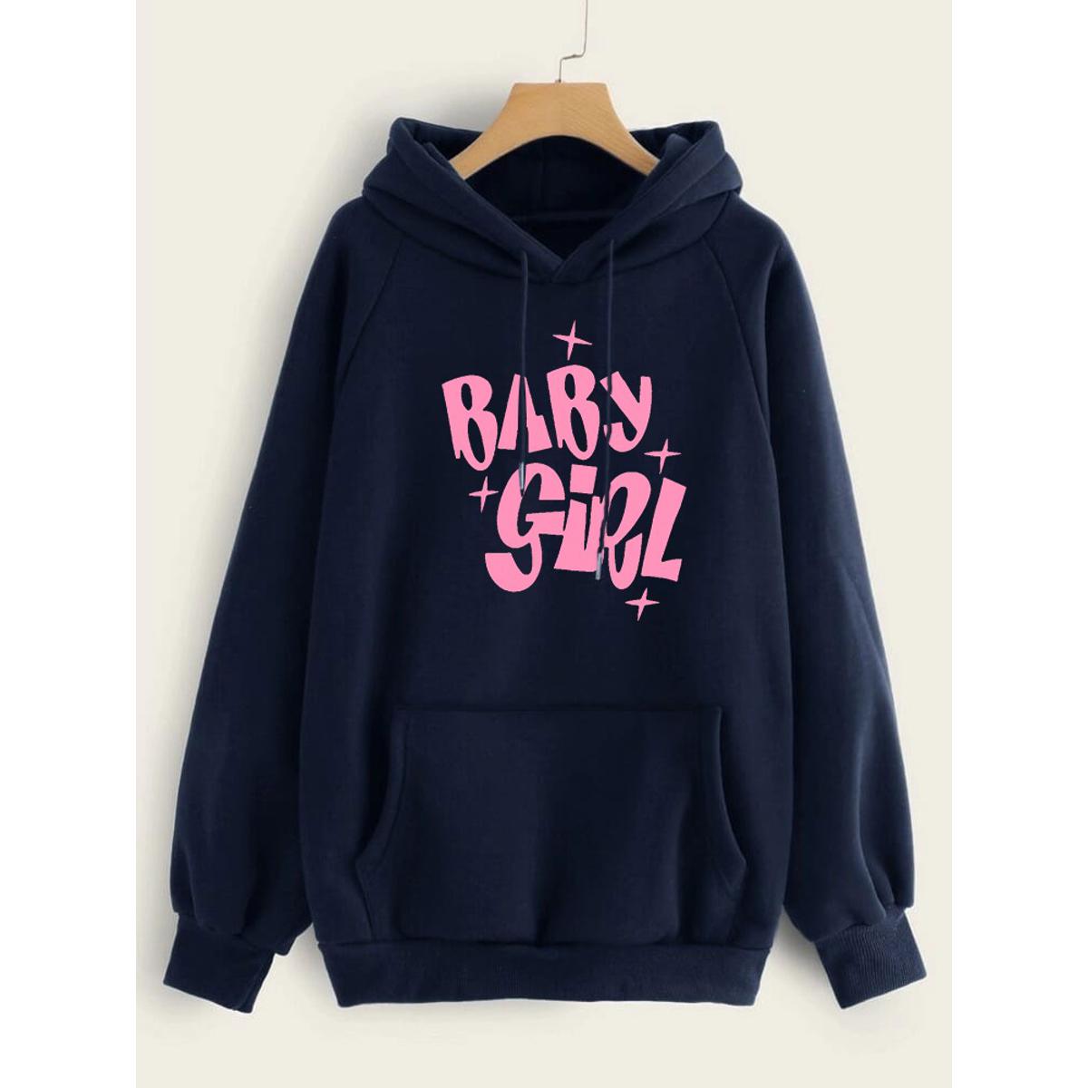 Baby Girl Fleece Full Sleeves Pull Over Hoodie For Women