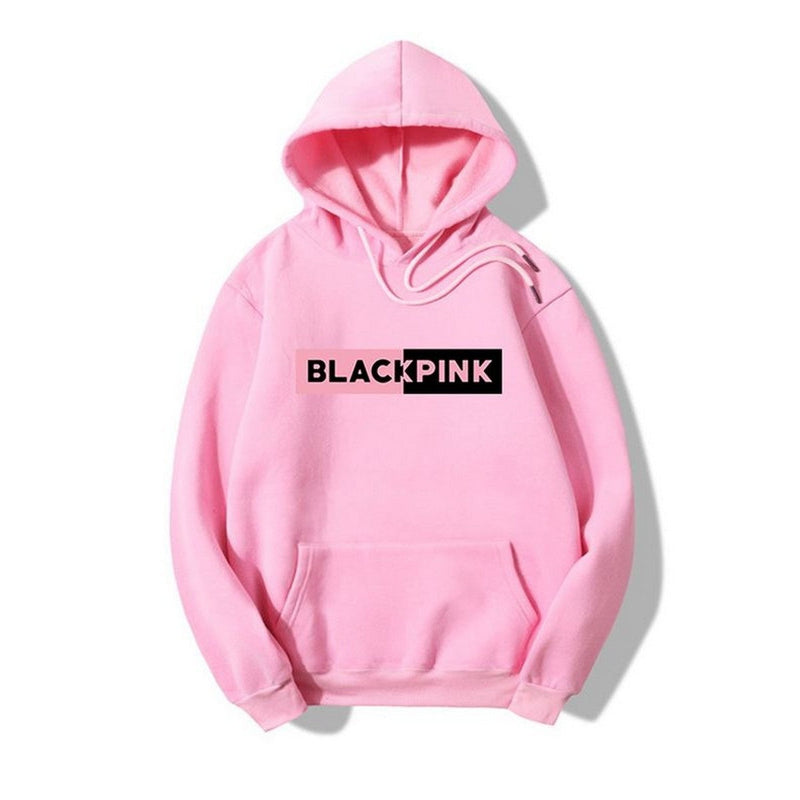 Blackpink Printed Fleece Full Sleeves Pull Over Hoodie For Women