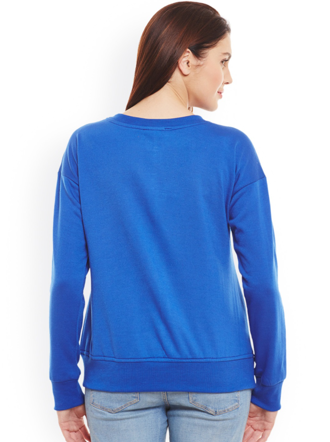 Ace Plain Basic Sweatshirt Best Fabric Royal Blue For Womens