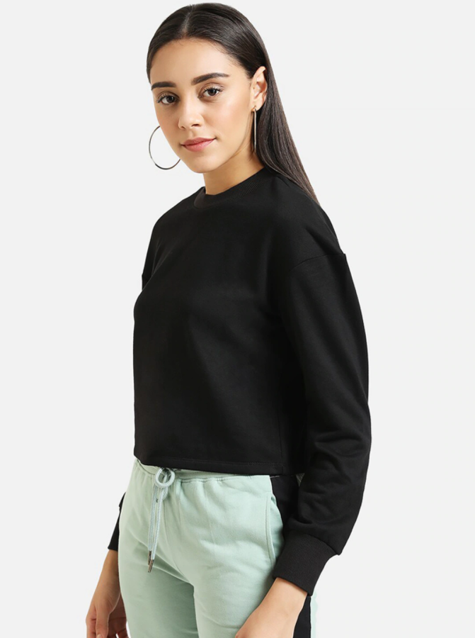 Ace Kazo Women Black Solid Sweatshirt