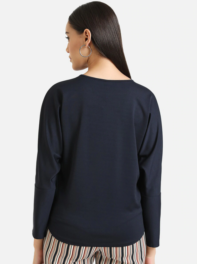 Ace Kazo Women Navy Blue Solid Sweatshirt