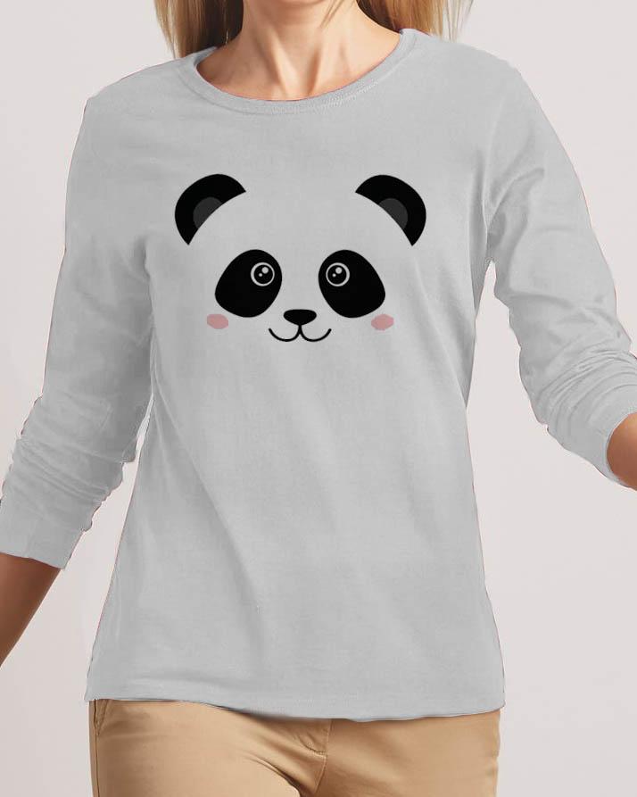 Panda New Fashion Grey High Graphic Excellent Quality T-shirt - Front View - AceCart