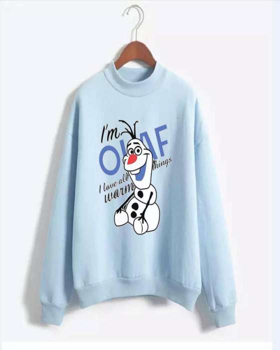 Printed Sweat Shirt For womens 498 - AceCart Warm Hooded Sweatshirt in Blue