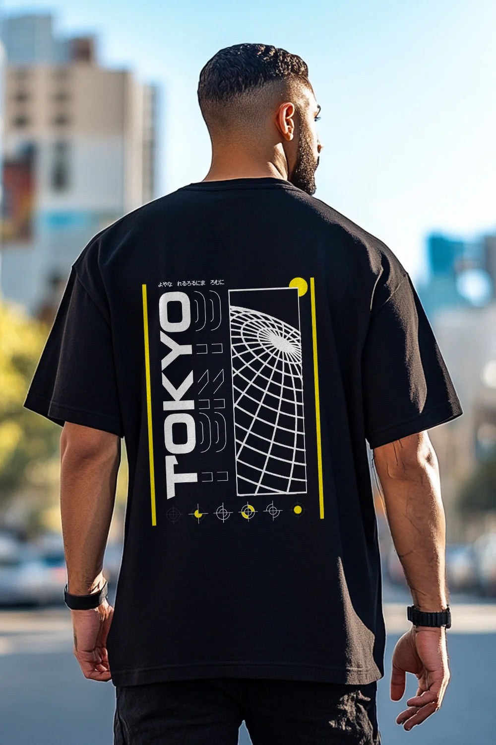 Tokyo Oversized Black T-Shirt