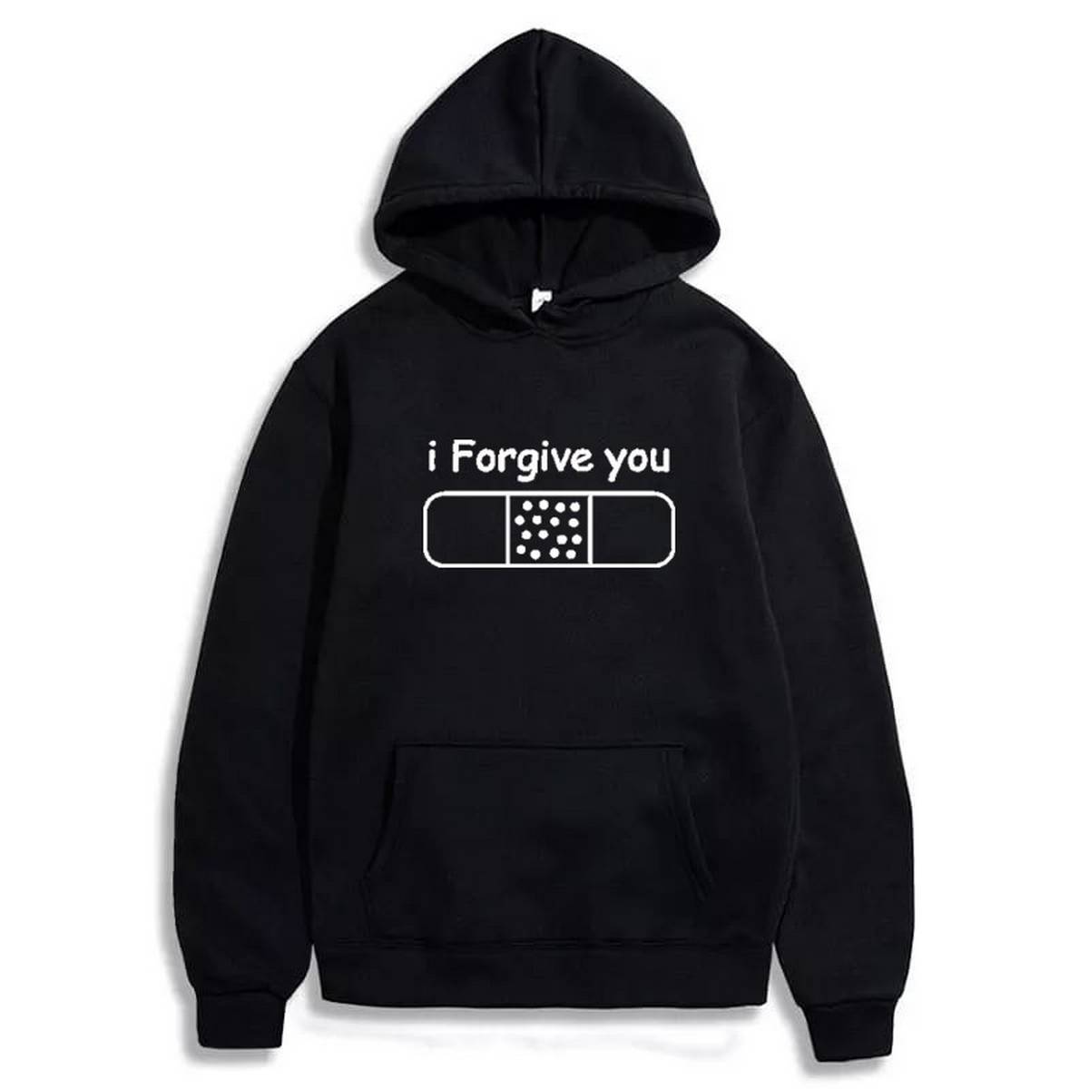 I Forgive You Printed Fleece Full Sleeves Pull Over Hoodie For Women