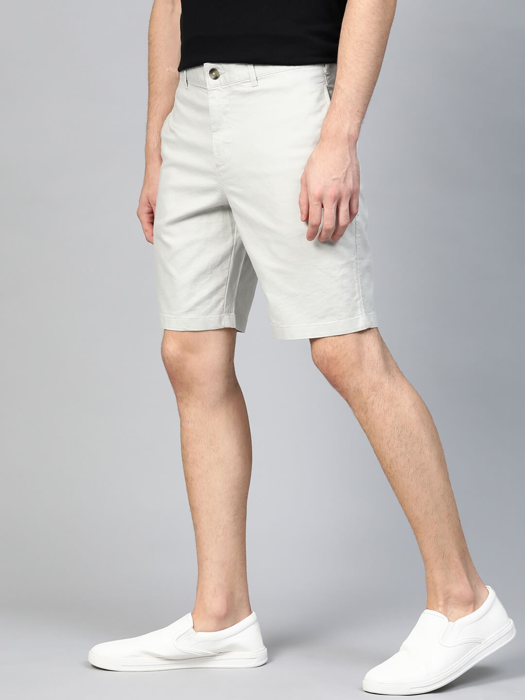 Men Off-White Self-Checked Regular Fit Shorts - Back View - AceCart