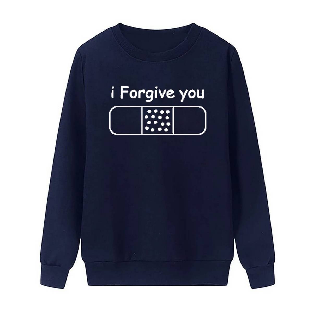 I Forgive You Printed Fleece Full Sleeves Pull Over Sweatshirt For Women