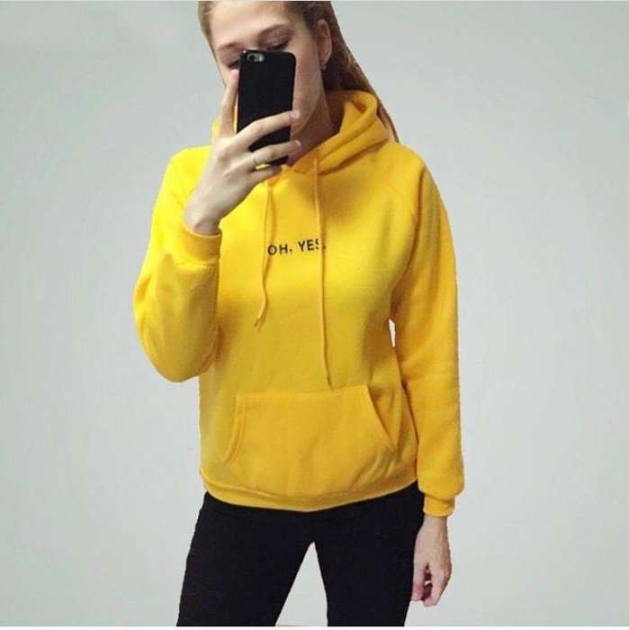 Custom High Quality Trendy Printed Hoodie - AceCart Warm Hooded Sweatshirt in Yellow