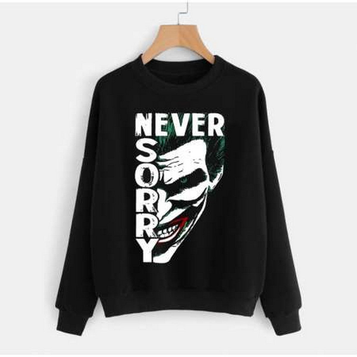 Black New Style Joker Printed Winter Sweatshirt For Men