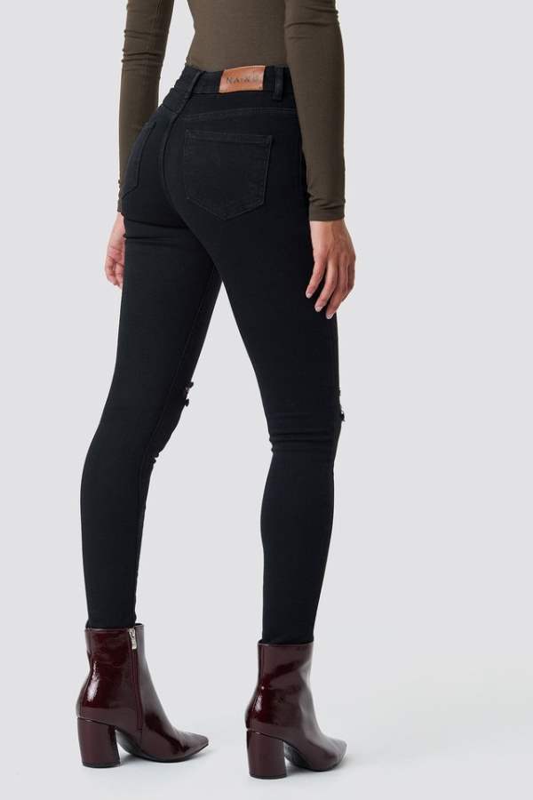 Womens Skinny Fit Mid-Rise Clean Look Stretchable Cropped Jeans  - Right Side View - AceCart