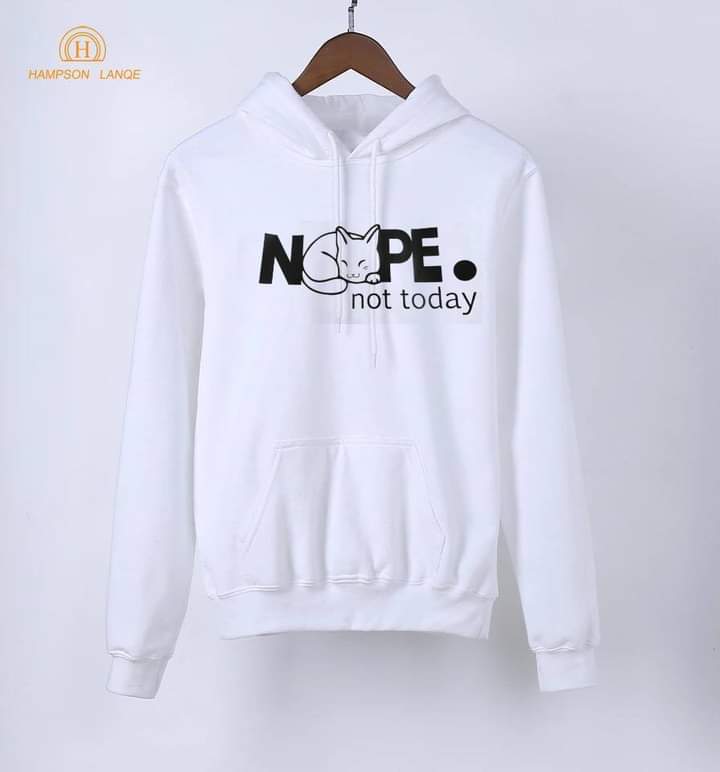 Nope Not Today Printed Fleece Full Sleeves Pull Over Hoodie For Women