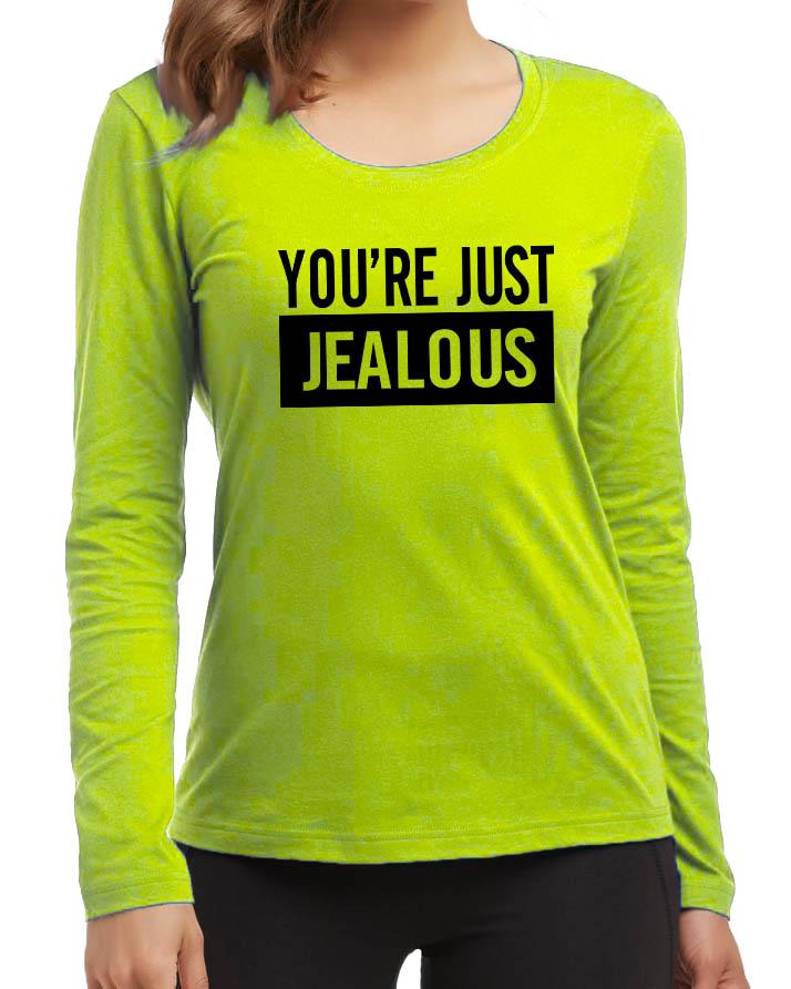 YouRe Jealous New Fashion Light Green Quality High Printed Design T-Shirt - Front View - AceCart