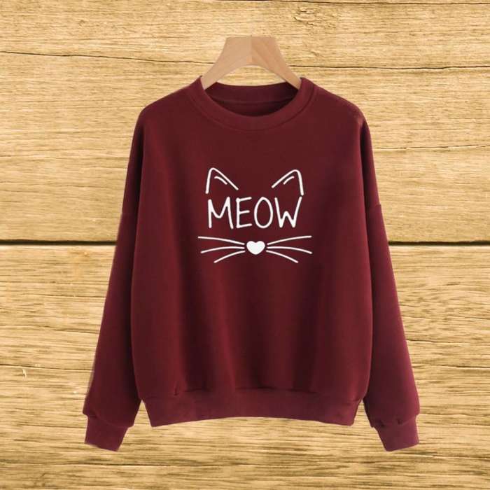 Maroon Meao sweat shirt For and Women - AceCart Warm Hooded Sweatshirt in Maroon