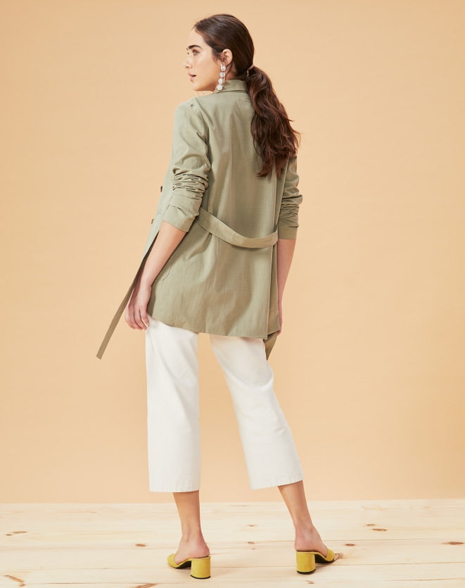 Regular Basic Blazer By Ace Light Green