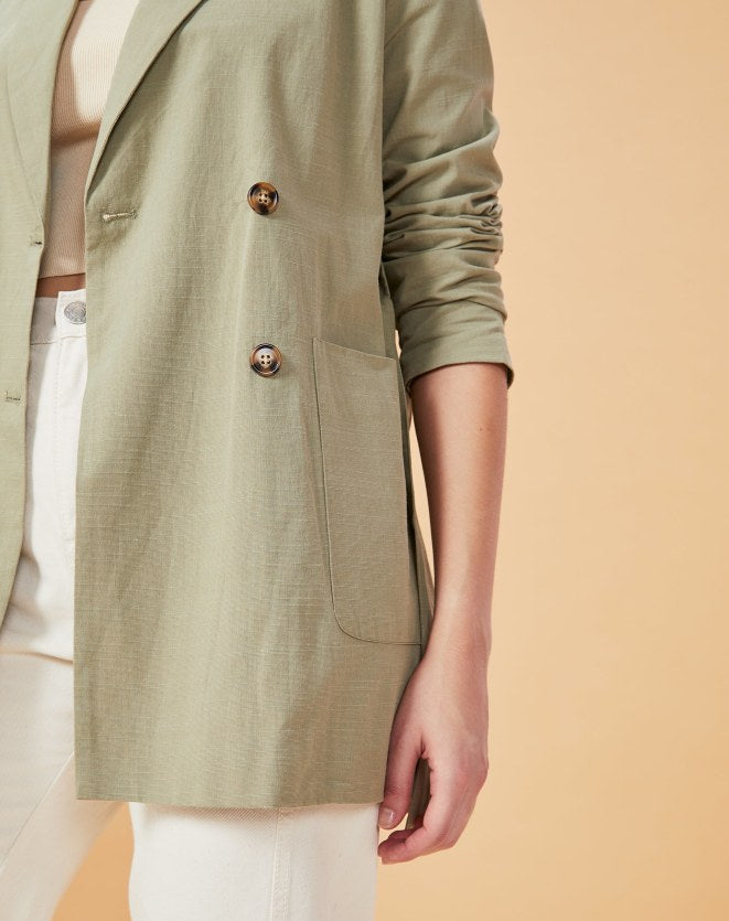 Regular Basic Blazer By Ace Light Green