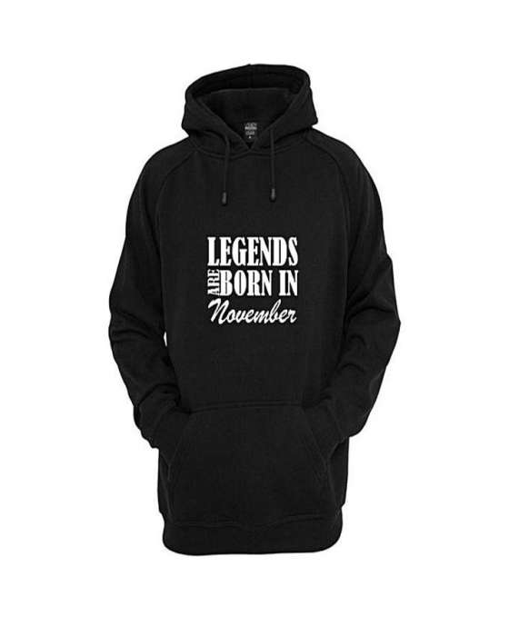 Legends are born in november hoodie For womens - AceCart Warm Hooded Sweatshirt in Black