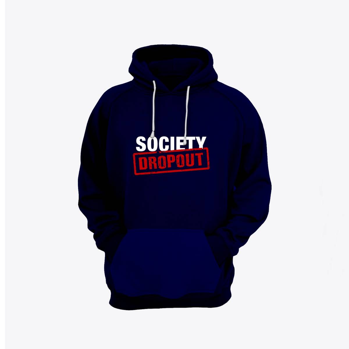 Society Dropout Printed Fleece Full Sleeves Pull Over Hoodie For Women