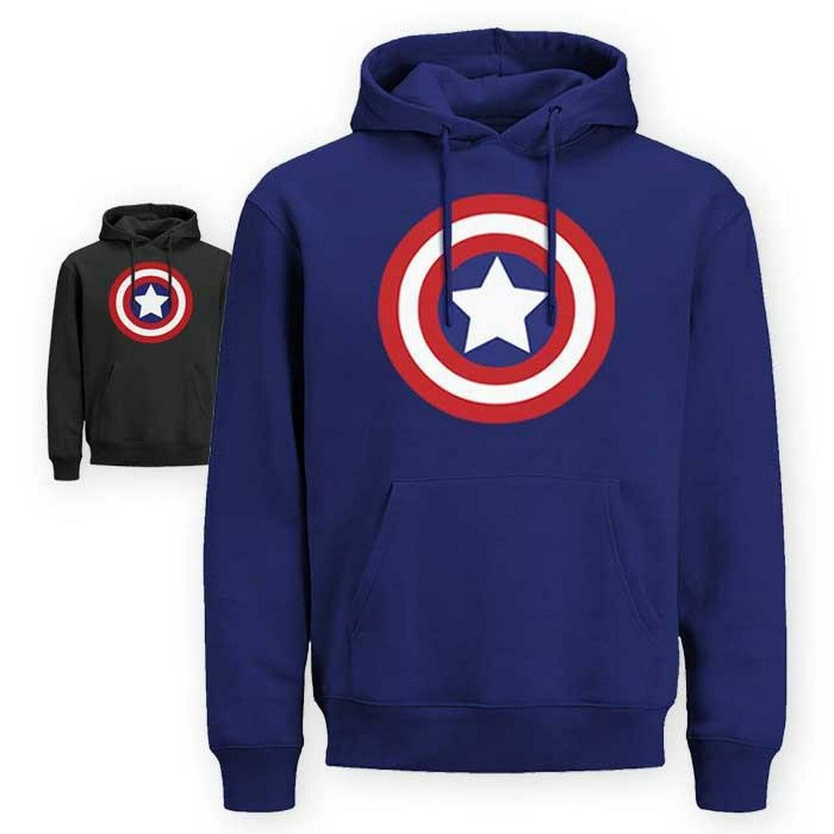 Captain America Printed Fleece Full Sleeves Pull Over Hoodie