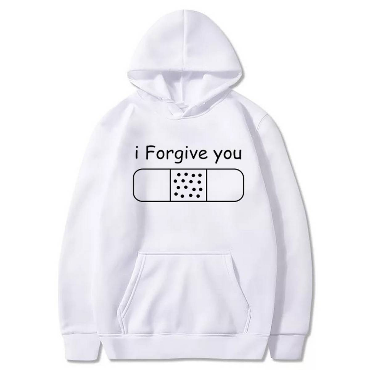 I Forgive You Printed Fleece Full Sleeves Pull Over Hoodie For Women