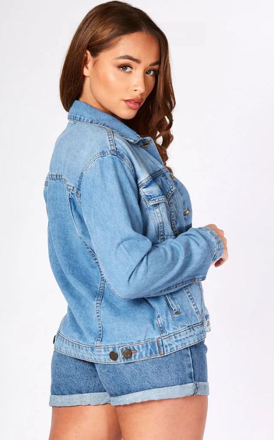 Women Light Blue Solid Jacket  - Front View - Available in Sizes XL