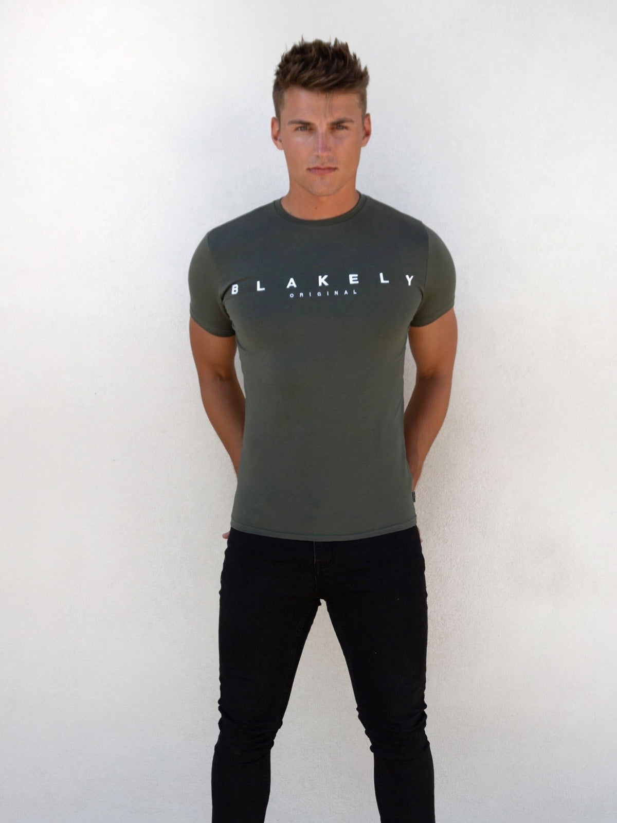 Blakly Printed Green Mens Cotton T-Shirt