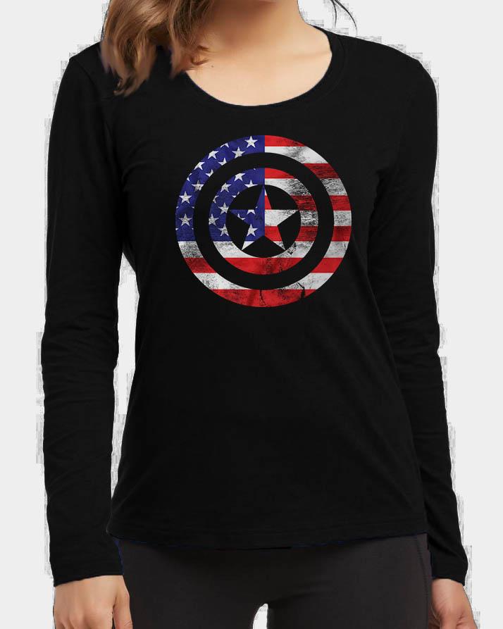 Captain America High New Fashion Black Quality High Printed Design - Front View - AceCart