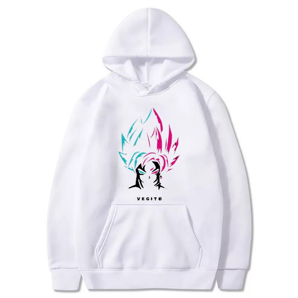 Vegito Printed Fleece Full Sleeves Pull Over Hoodie For Men And Women