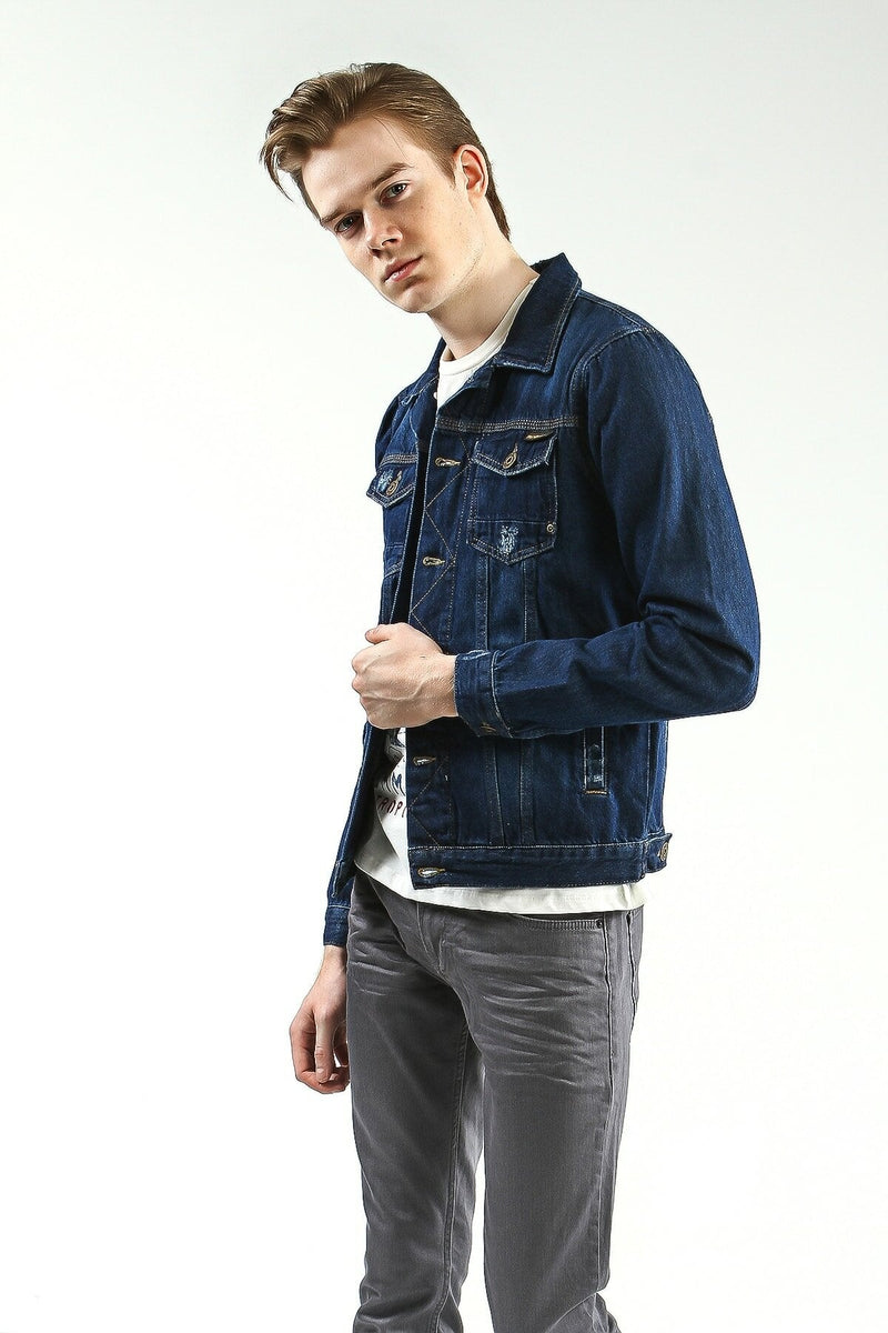 Ace Mens Denim Jacket Stretchable Fine Lycra M Blue