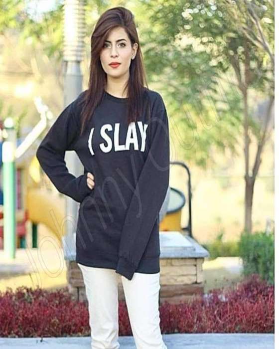 I SLAY Sweat Shirt For womens - AceCart Warm Hooded Sweatshirt in Black