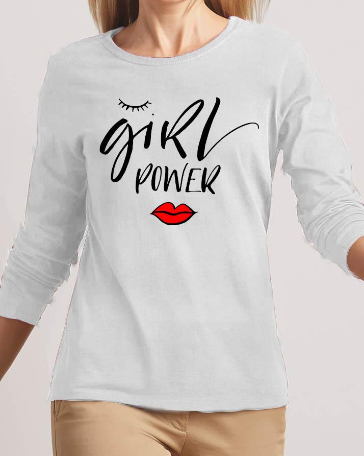 Girl Power New Fashion White High Printed Design High Quality T-shirt - Front View - AceCart