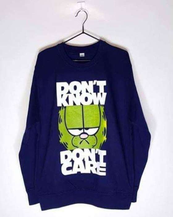 Navy Blue Dont Know Dont Care Printed Sweat shirt For Women - AceCart Warm Hooded Sweatshirt in Navy Blue