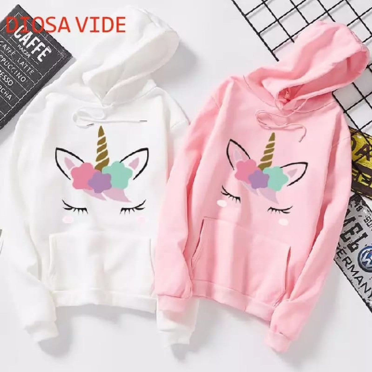 Unicorn Fleece Full Sleeves Pull Over Hoodie For Women