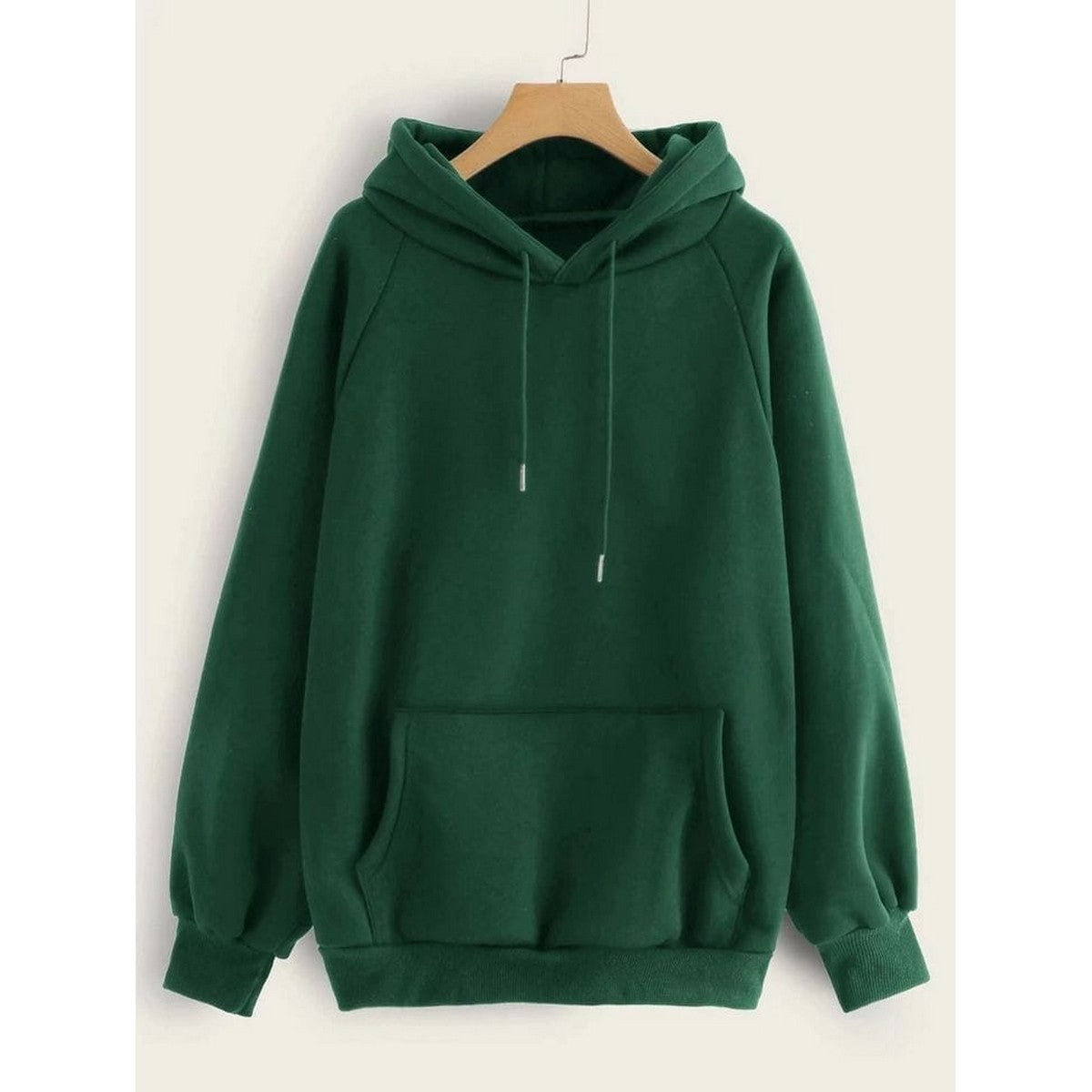 Green Fleece Full Sleeves Pull Over Hoodie