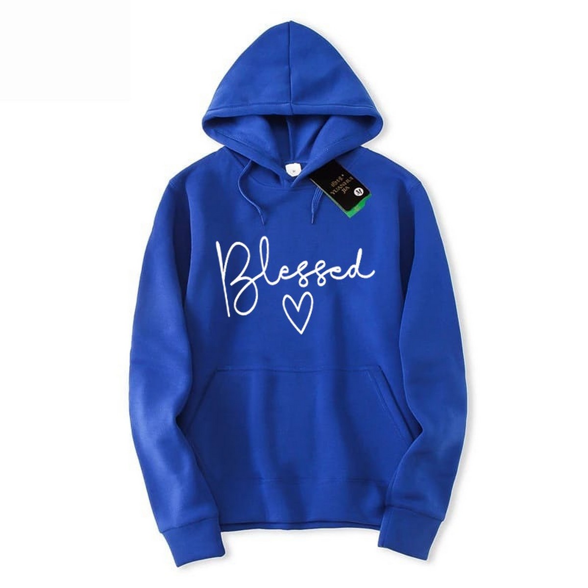 Blessed Printed Fleece Full Sleeves Pull Over Hoodie For Women