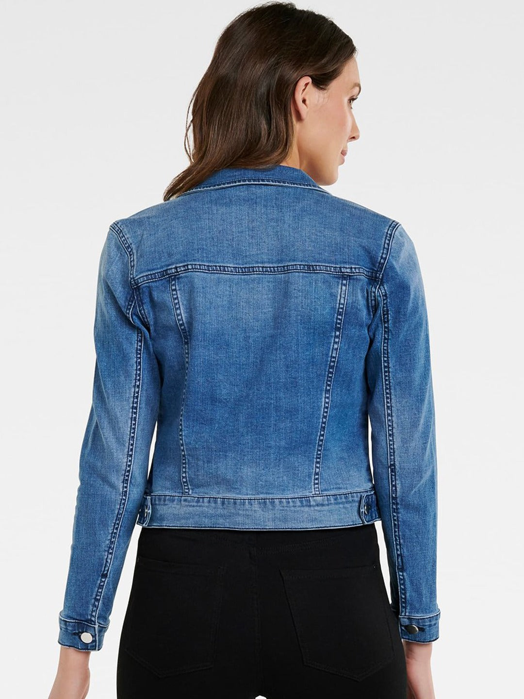 Women Blue Solid Jacket  - Front View - Available in Sizes XL