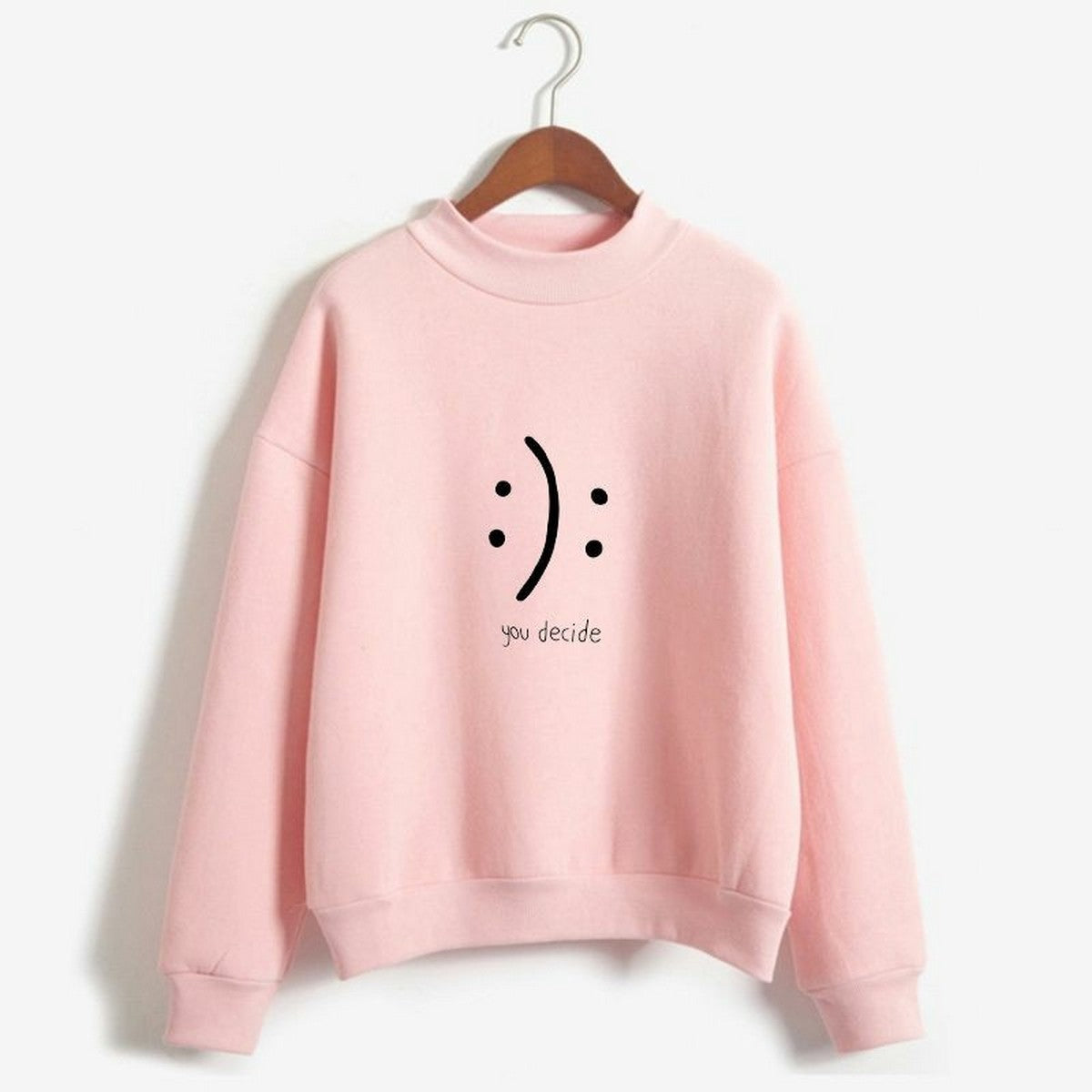 Pink You Decide Fleece Full Sleeves Pull Over Sweatshirt For Women