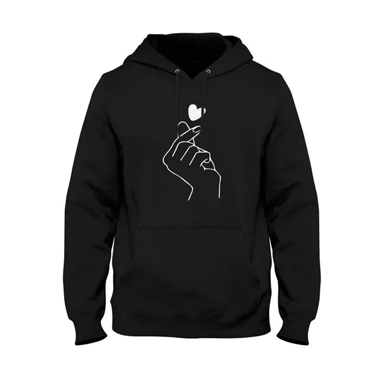 Black love Charm Printed Winter Fleece Full Seeves Hoodie For Women