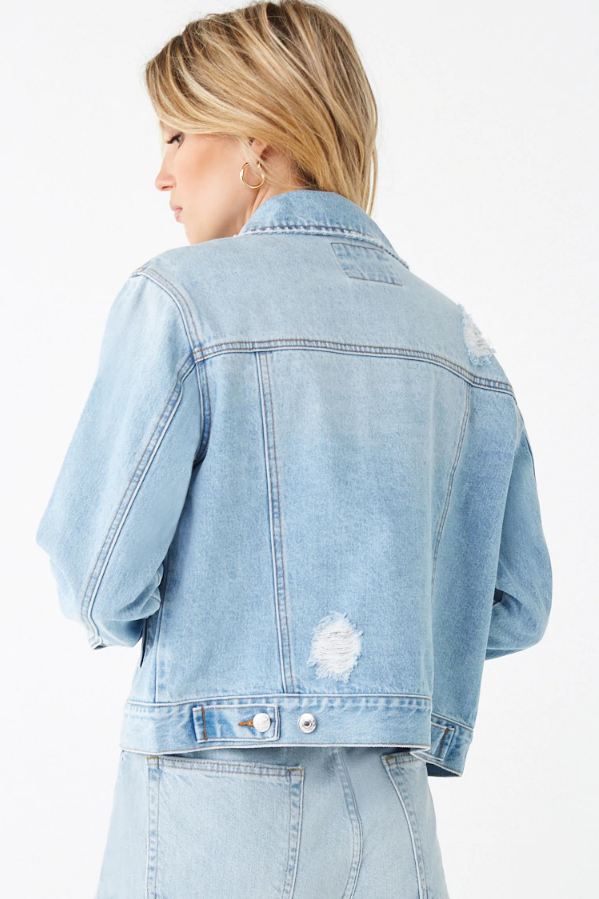 Women Light Blue Women Jacket  - Front View - Available in Sizes XL