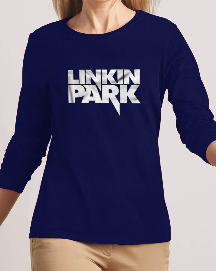 Linkin Park New Fashion Navy Blue High Graphic Excellent Quality T-shir - Front View - AceCart