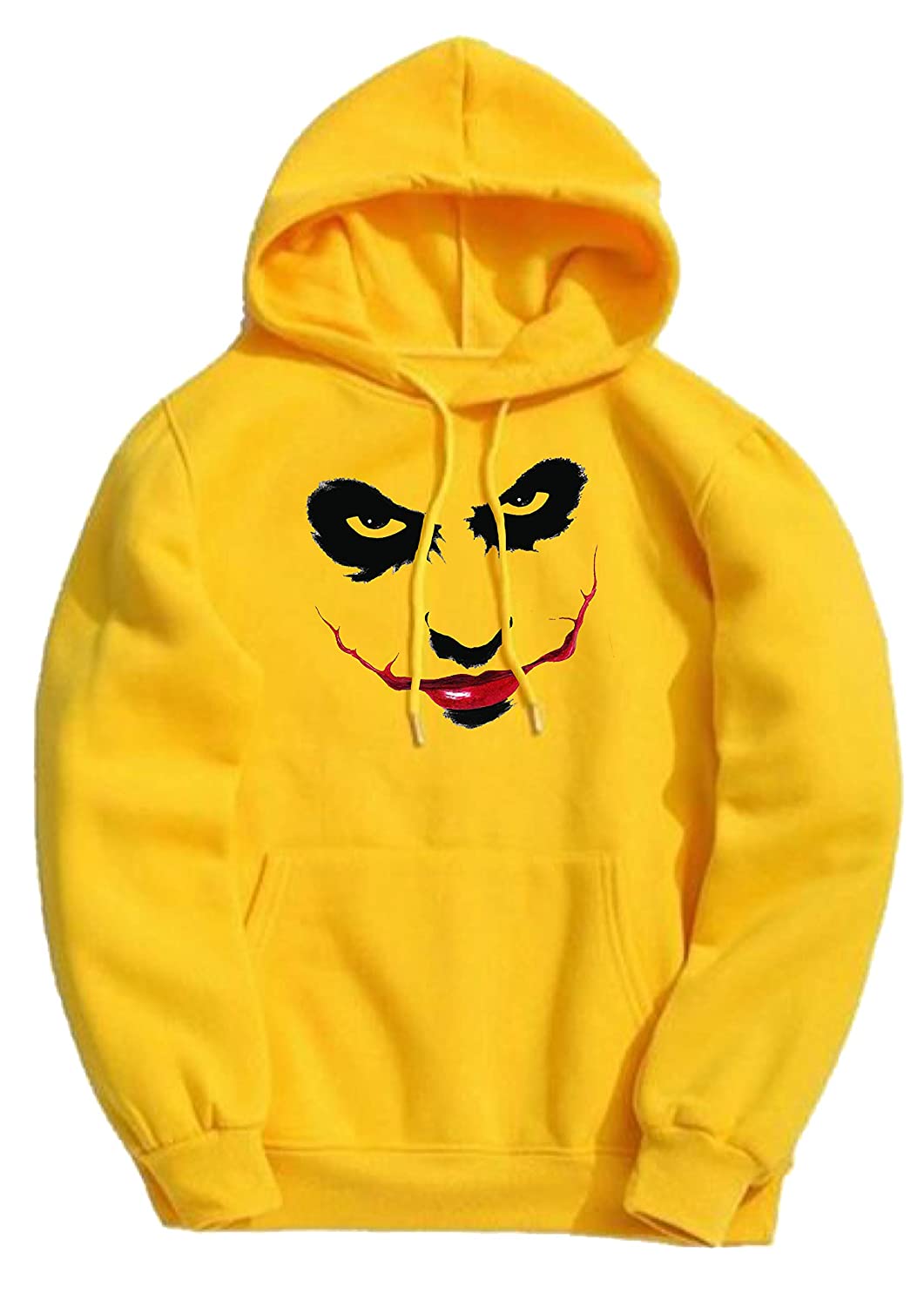 Yellow Joker face Printed Winter Hoodie for Men