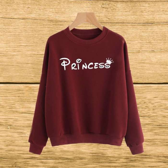 Mahroon Princes sweat shirt For Women - AceCart Warm Hooded Sweatshirt in Maroon