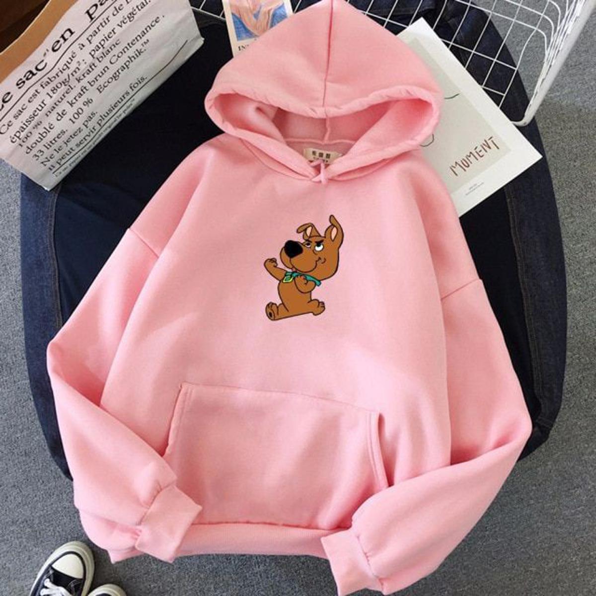 Scooby Doo Fleece Full Sleeves Pull Over Hoodie For Women