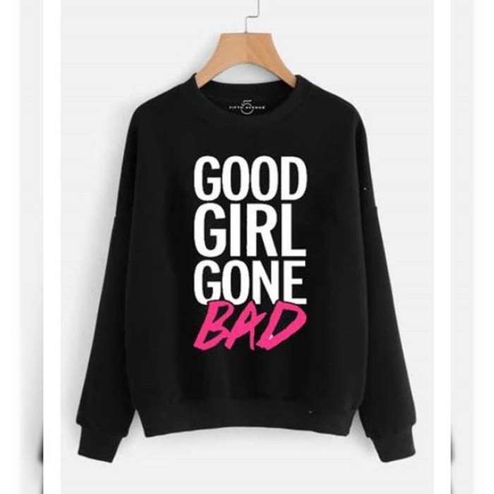 Black Good Gone Bad Sweatshirt For womens - AceCart Warm Hooded Sweatshirt in Black