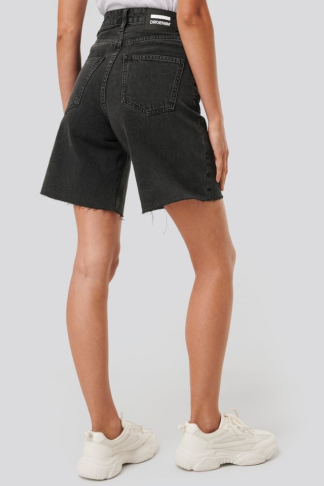 Maja Denim Shorts Best Quality Black For Womens  - Back View - AceCart