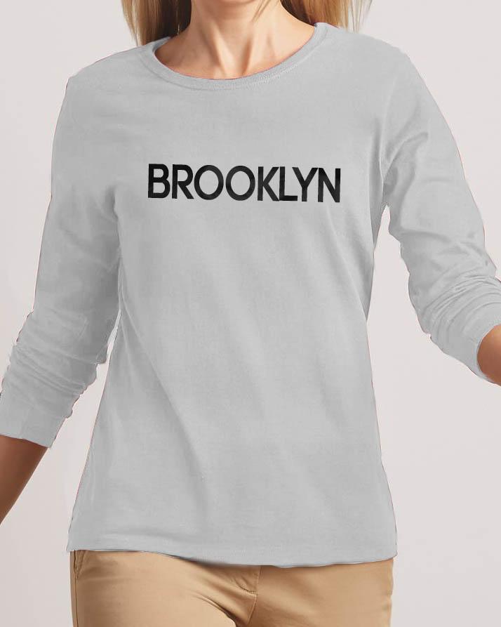 Brooklyn New Fashion Grey High Graphic Round Neck T-shirt - Front View - AceCart