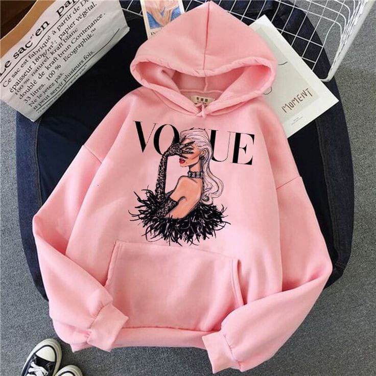 Vogue Printed Winter Fleece Full Seeves Hoodie For Women