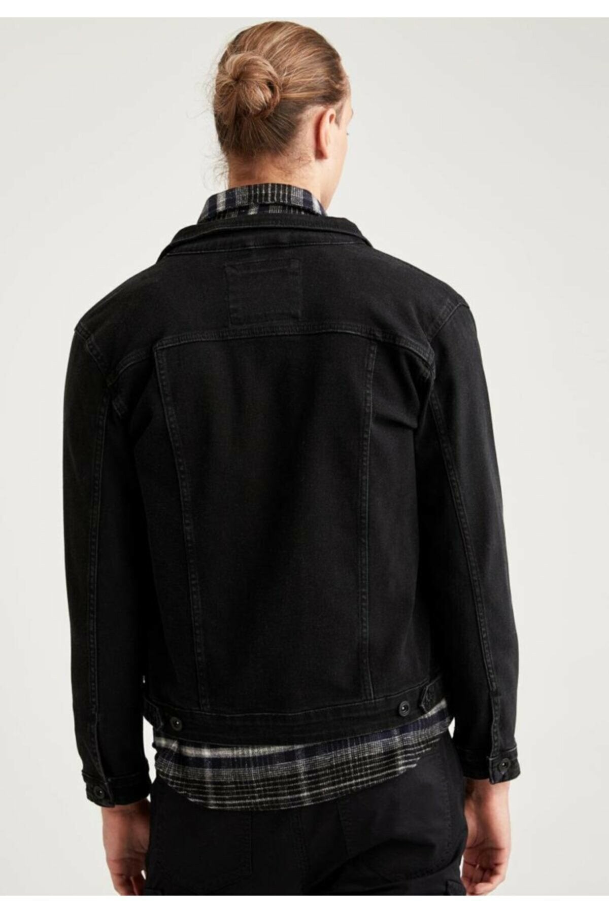 Ace Mens Denim Jacket Stretchable Fine Lycra XL Black