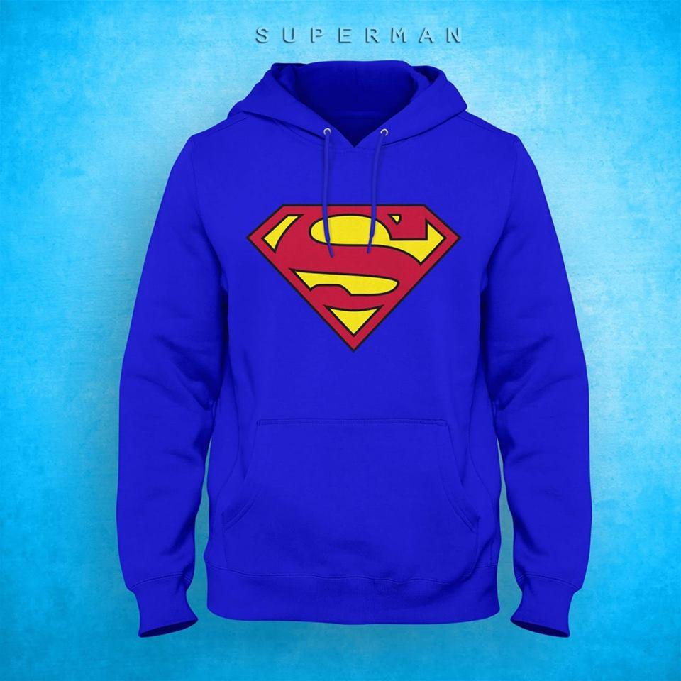 Superman Printed Hoodie blue.