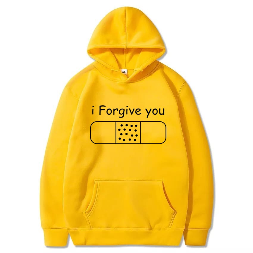 I Forgive You Printed Fleece Full Sleeves Pull Over Hoodie For Women