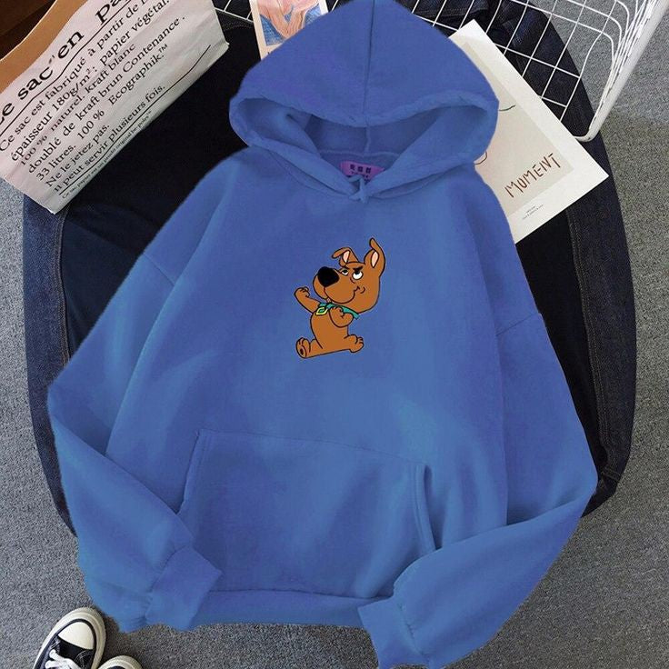 Scooby Doo Fleece Full Sleeves Pull Over Hoodie For Women